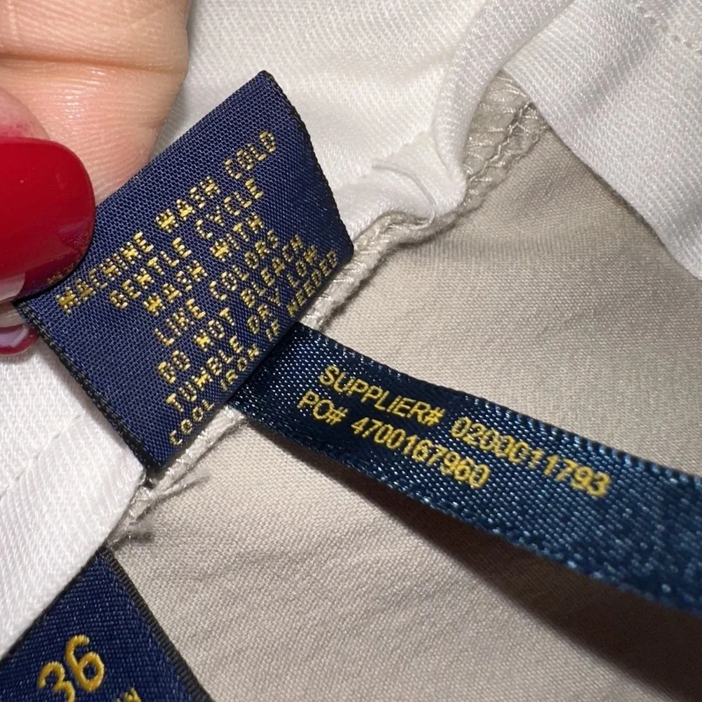 Polo Golf Ralph Lauren Shorts Pleated Classic Fit Cotton Khaki Chino Men's 36‎